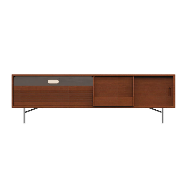 Vintage Boxwood Sliding Door TV Stand N+