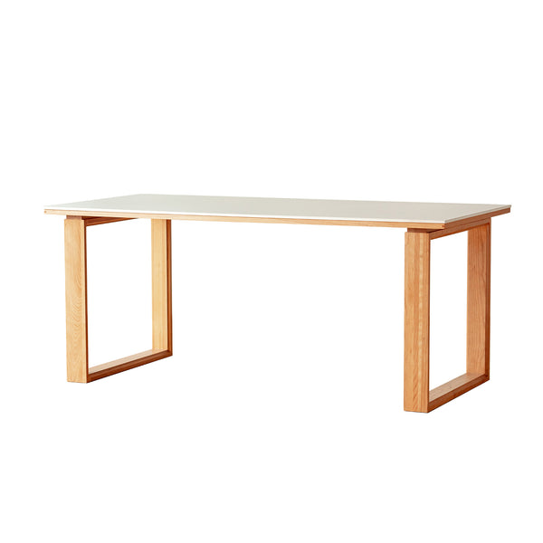 Scandinavian Cherry Wood Sintered Stone Dining Table Azure