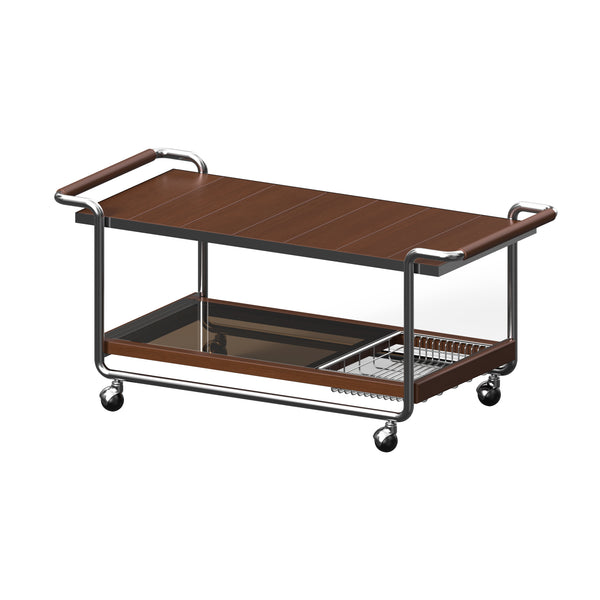 Vintage Boxwood Wheeled Stainless Steel Camping Coffee Table Yufeng