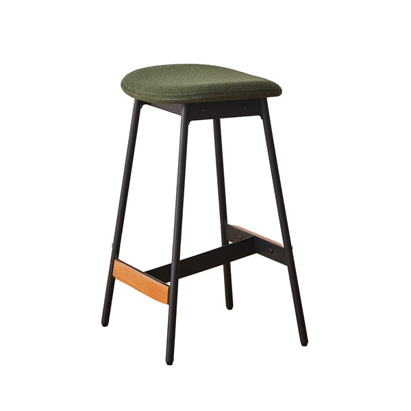 Scandinavian Cherry Wood Fabric Bar Stool Avian