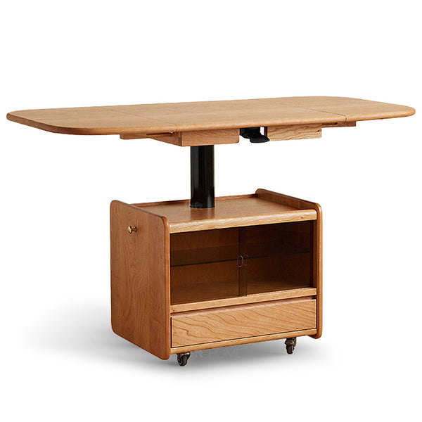 Scandinavian Cherry Wood Extendable Height Adjustable Coffee Table PUTTY