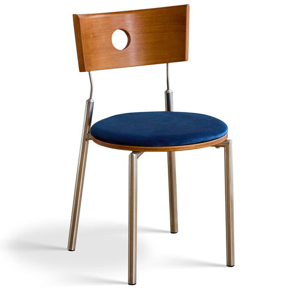 Scandinavian Cherry Wood Mix Weave Fabric Dining Chair TIMELESS