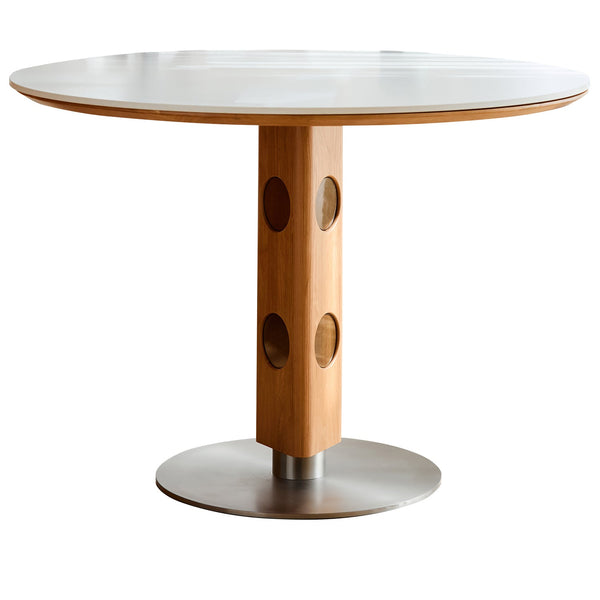 Scandinavian Cherry Wood Sintered Stone Round Dining Table TIMELESS