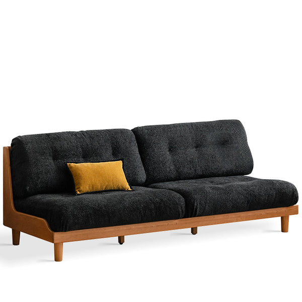 Scandinavian Mixed Weave Fabric Cherry Wood 3 Seater Sofa UNDERMOON