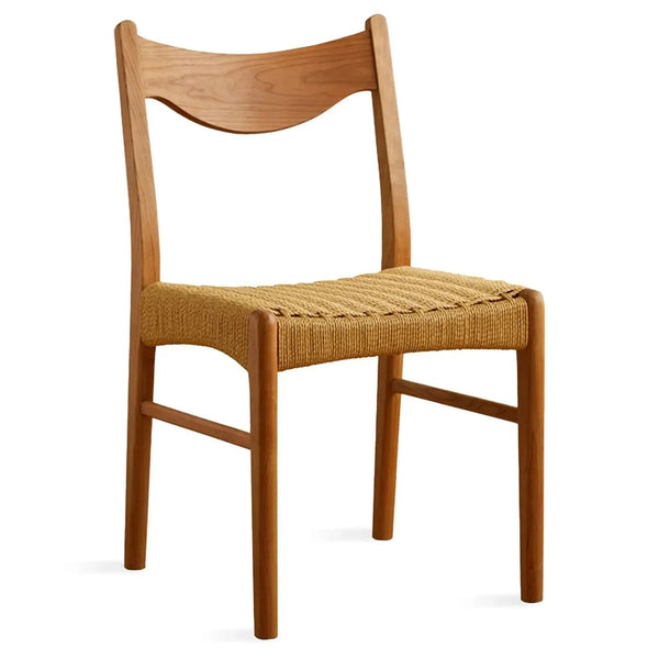 Scandinavian Cherry Wood Woven Rope Dining Chair SURGE