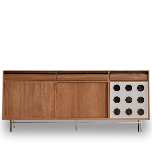 Scandinavian Cherry Wood Sintered Stone Cabinet TIMELESS