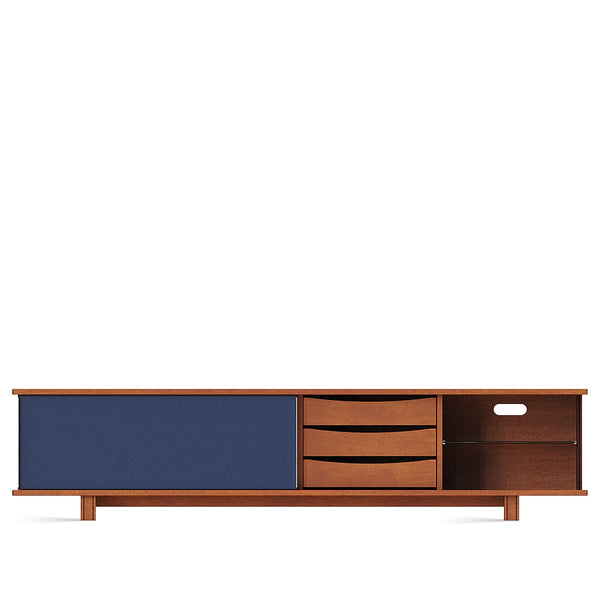 Vintage Boxwood Sliding Door TV Console MIST