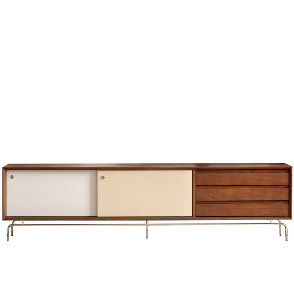 Vintage Boxwood Sliding Door TV Console MOONRISE