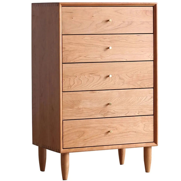 Scandinavian Wood Drawer Cabinet CHERRY 5 DRAWERS